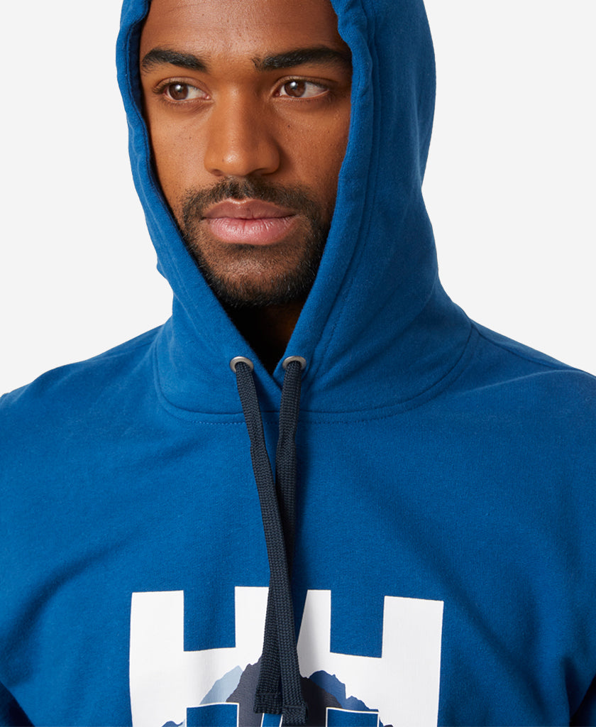 Nord Graphic Pull Over Hoodie In Deep Fjord Helly Hansen AU