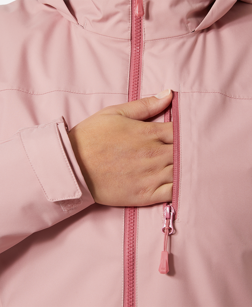 W CREW HOODED MIDL JACKET 2.0, Pink Salt