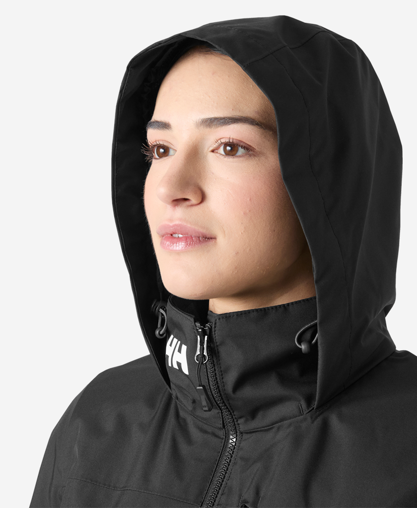 W CREW HOODED MIDL JACKET 2.0, Black