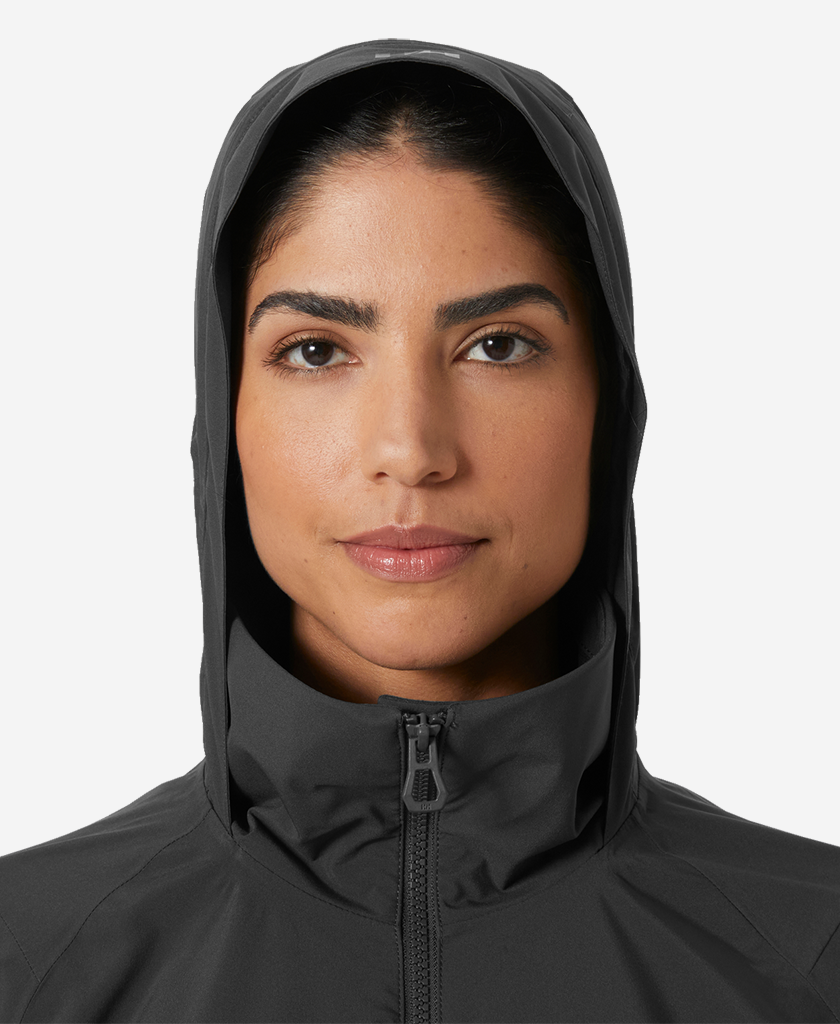 W HP RACING HOODED JACKET, Ebony