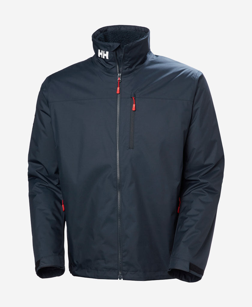 CREW HOODED PILE JACKET, Navy