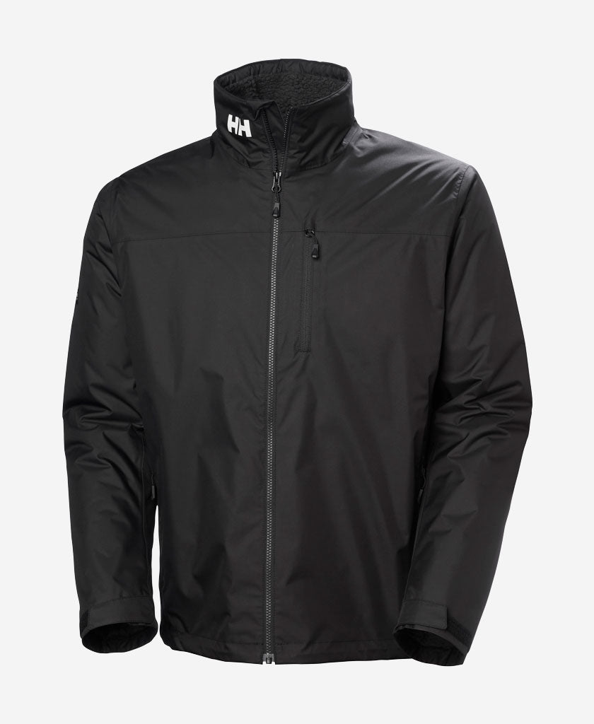 CREW HOODED PILE JACKET, Black