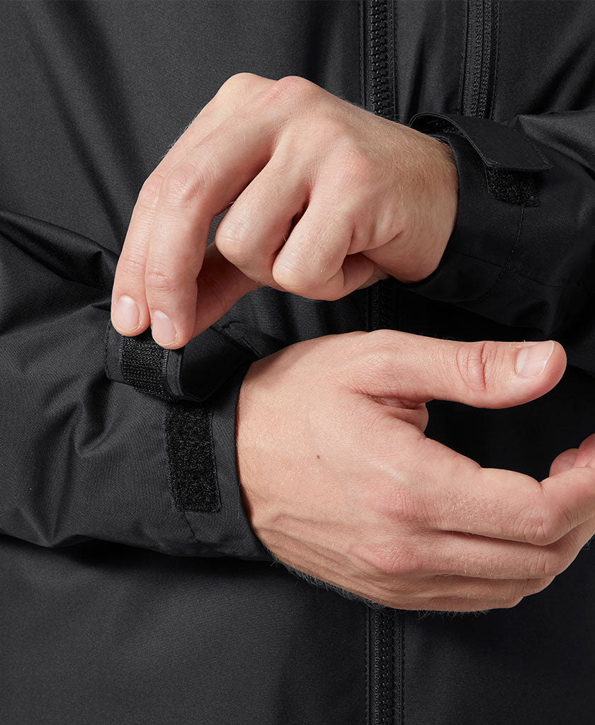 CREW HOODED PILE JACKET, Black