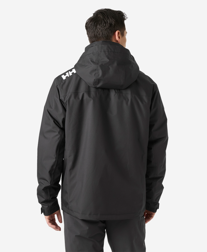 CREW HOODED PILE JACKET, Black