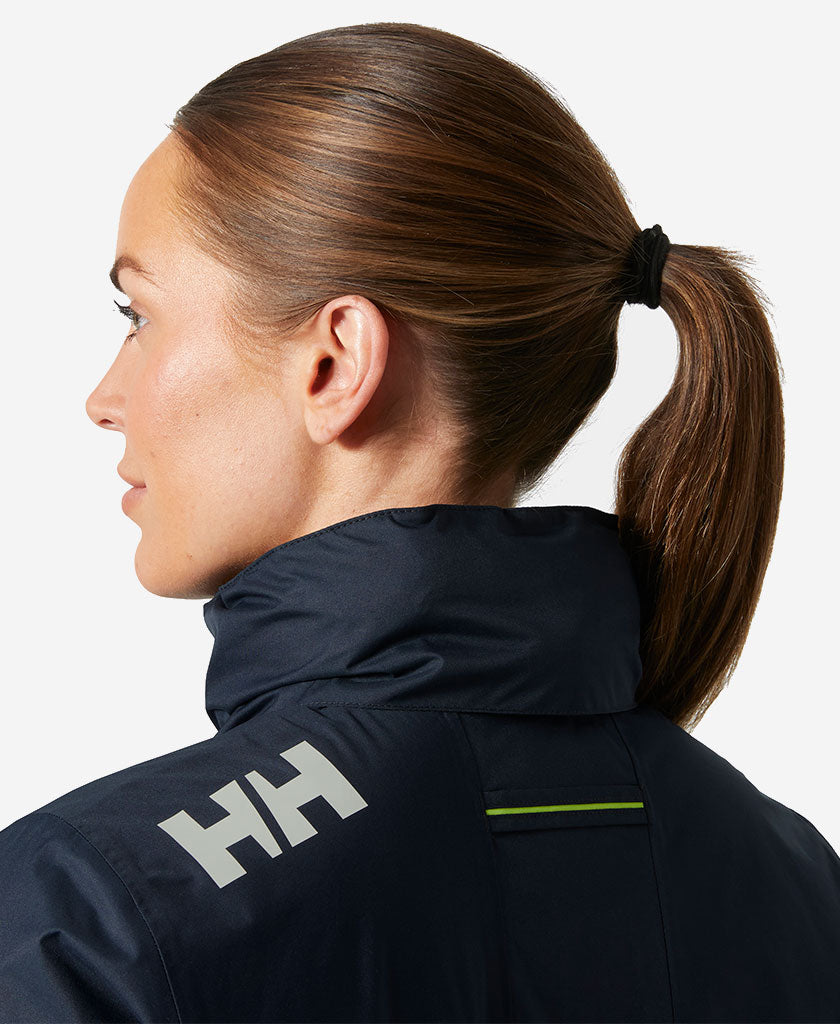 W CREW HOODED PILE JACKET, Navy