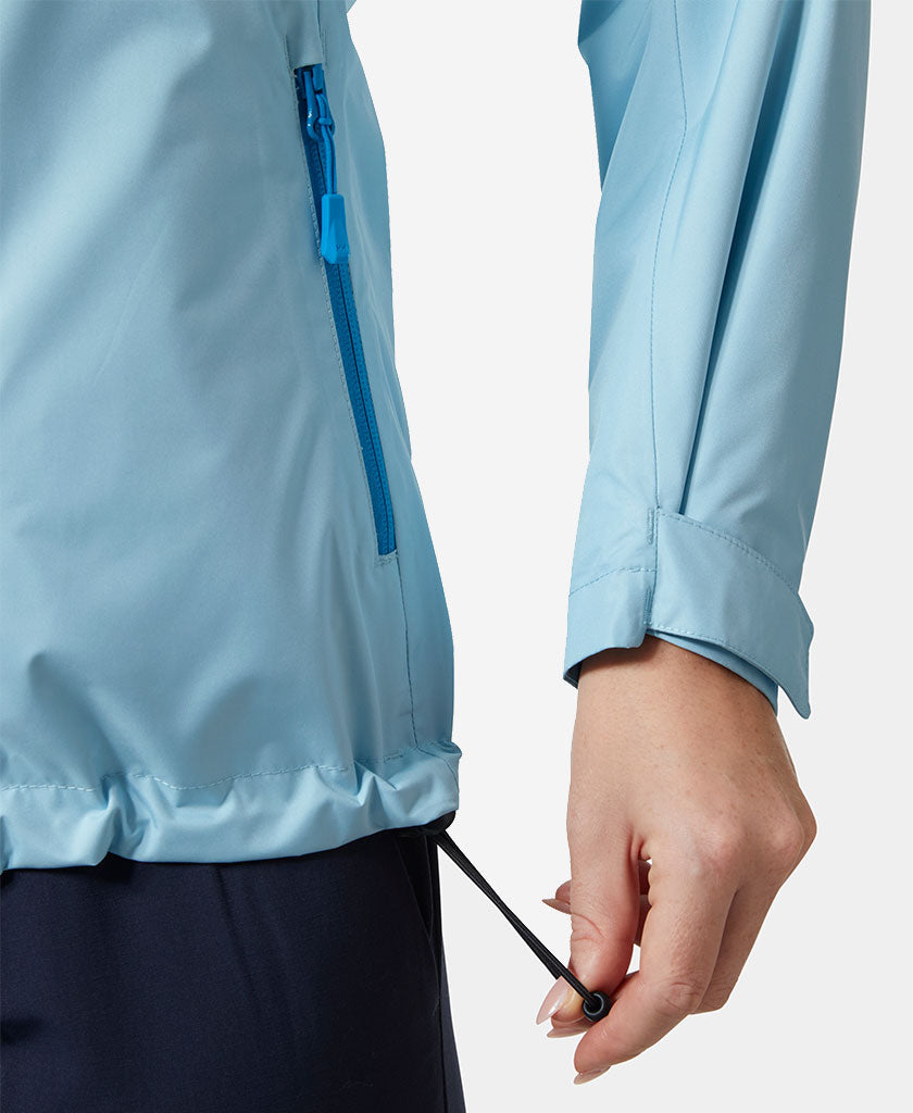 W CREW HOODED PILE JACKET, Light Cyan