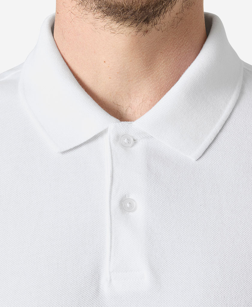 CREW POLO PIQUE, White