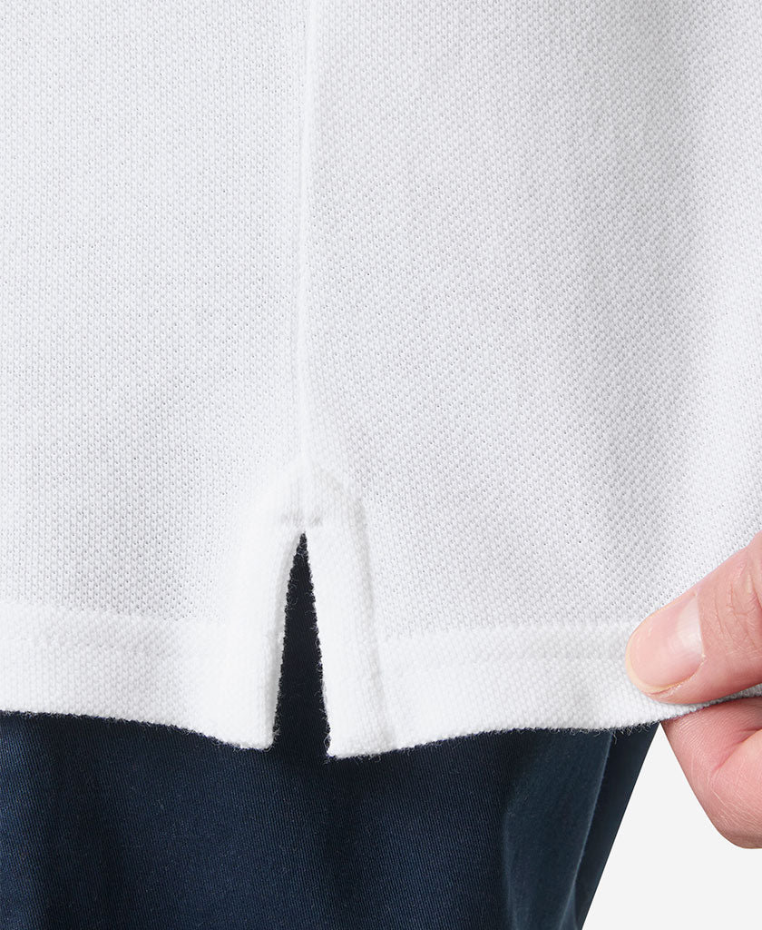 CREW POLO PIQUE, White