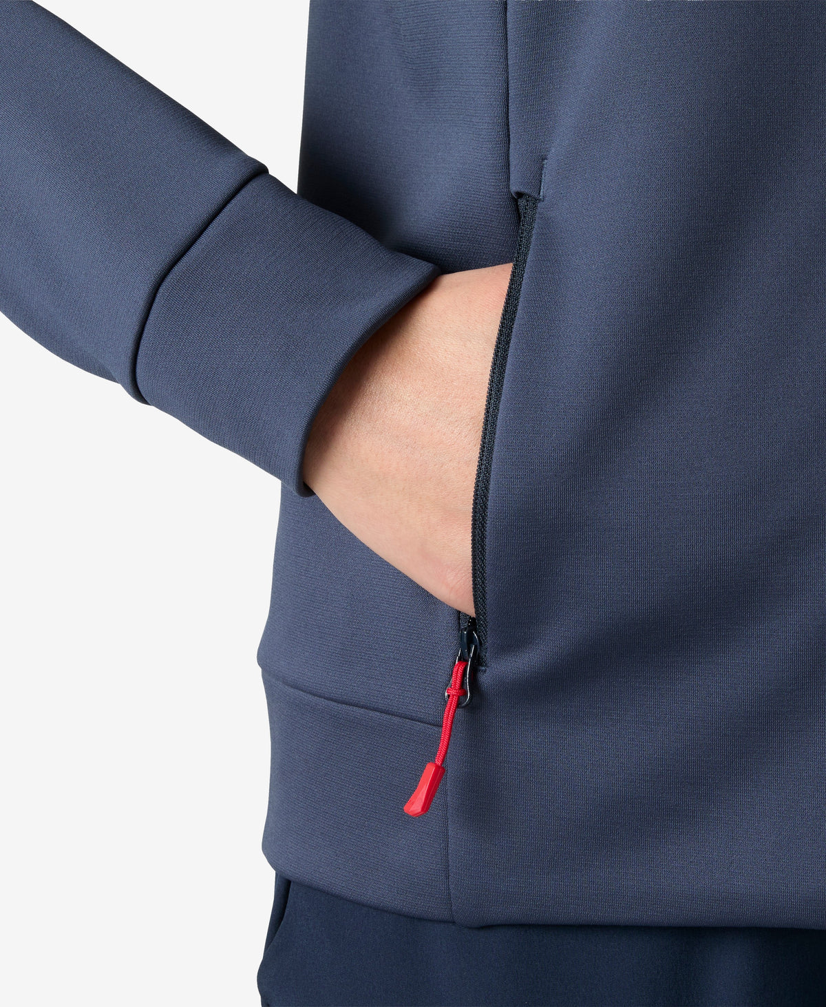 W CREW FLEECE JACKET, Navy