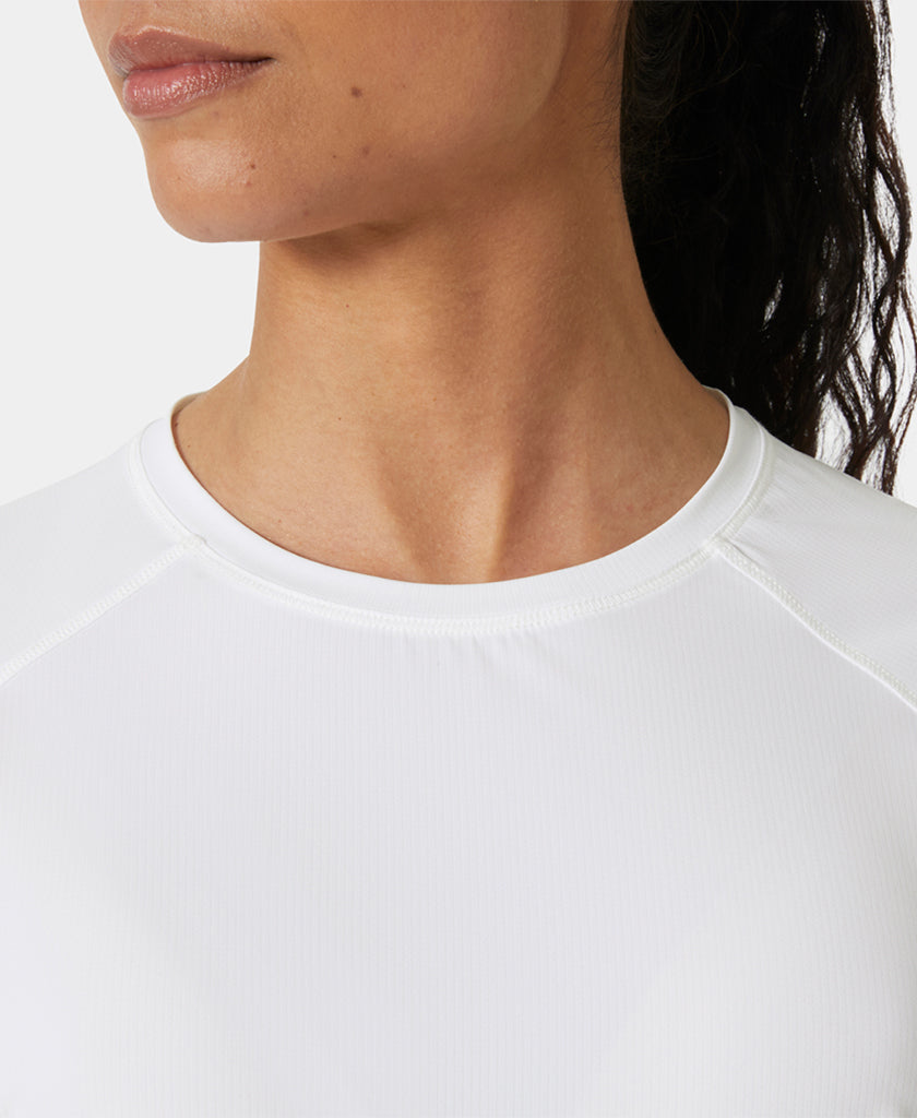 W SHINE SOLEN LS CREW, White
