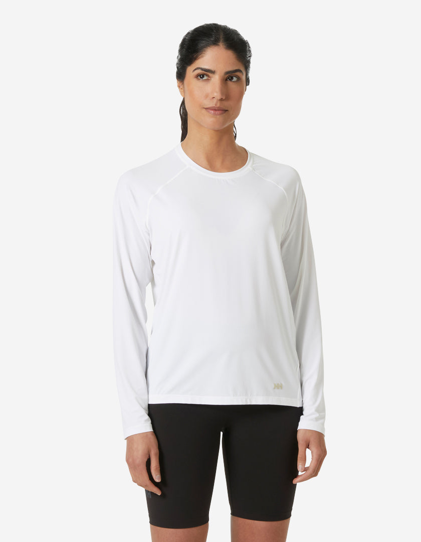W SHINE SOLEN LS CREW, White