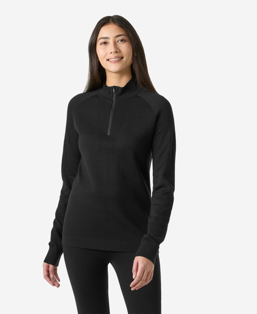 W LIFA MERINO KNITEVO 1/2 ZIP, Black