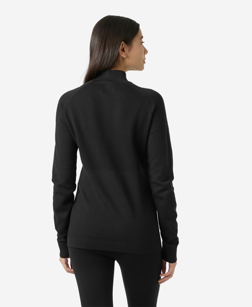 W LIFA MERINO KNITEVO 1/2 ZIP, Black