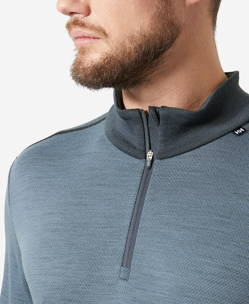 LIFA MERINO MIDWEIGHT 1/2 ZIP, Washed Navy