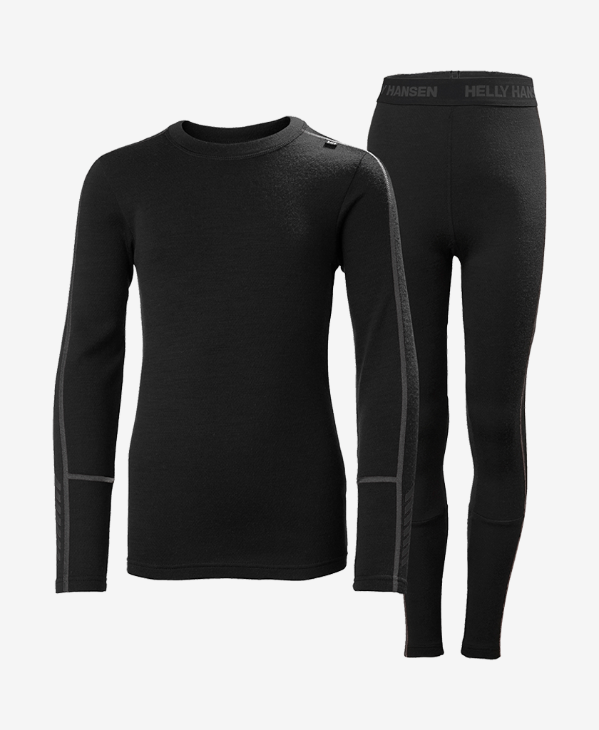 JR LIFA MERINO MIDWEIGHT SET, Black