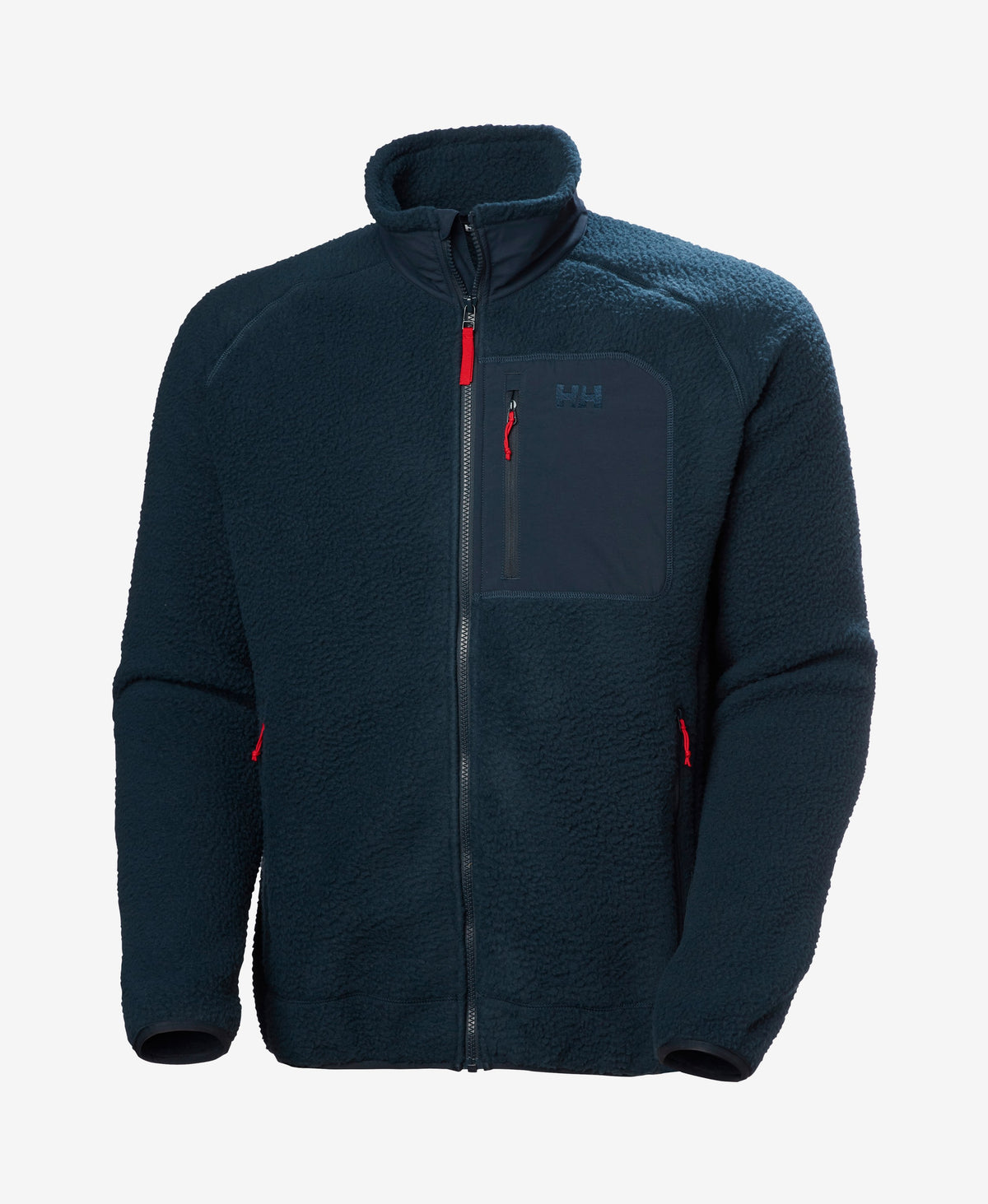PANORAMA PILE BLOCK JACKET, Navy