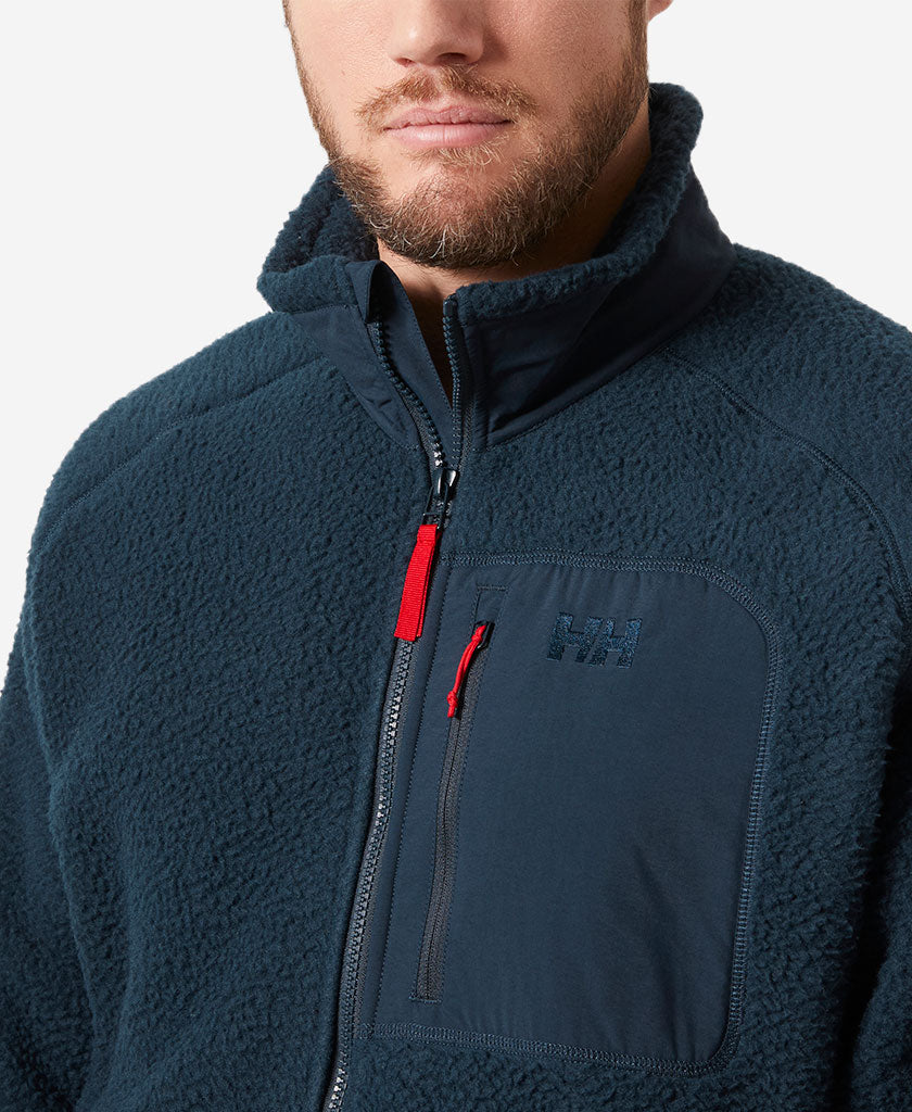 PANORAMA PILE BLOCK JACKET, Navy