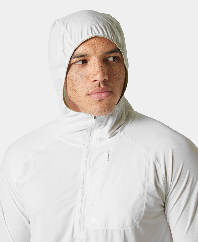 SHINE SOLEN 1/2 ZIP HOODIE, White