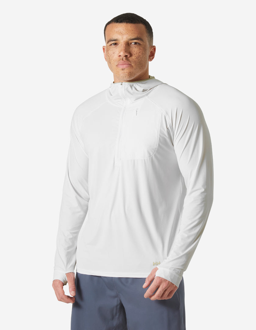 SHINE SOLEN 1/2 ZIP HOODIE, White