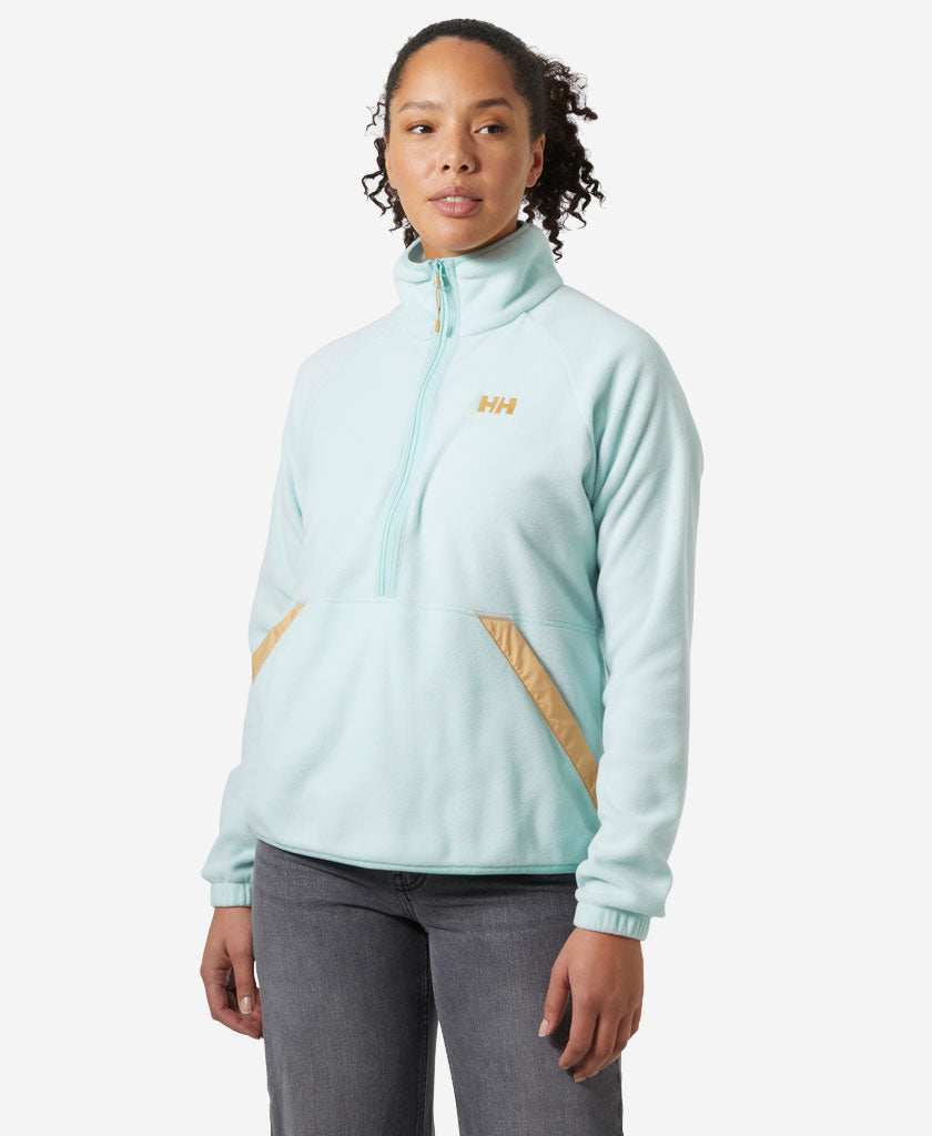 W RIG FLEECE 1/2 ZIP, Barely Blue