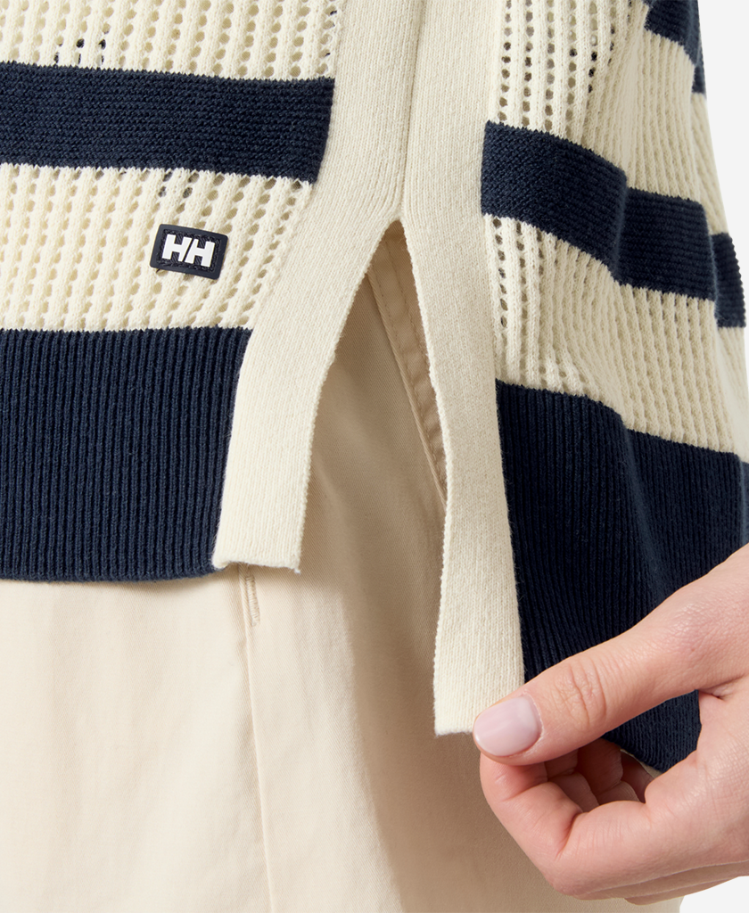 W SALT KNIT SWEATER, Navy / Cream Stripe