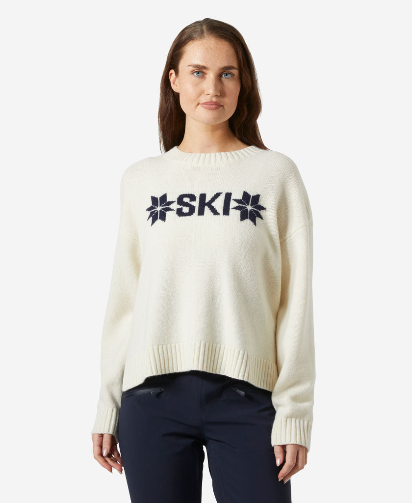 W BLISS SKI KNIT SWEATER, Cream