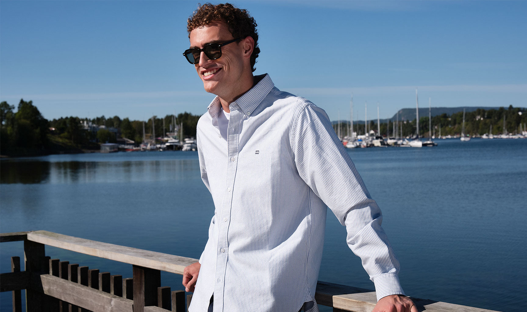 SHORE LS SHIRT, Bright Blue