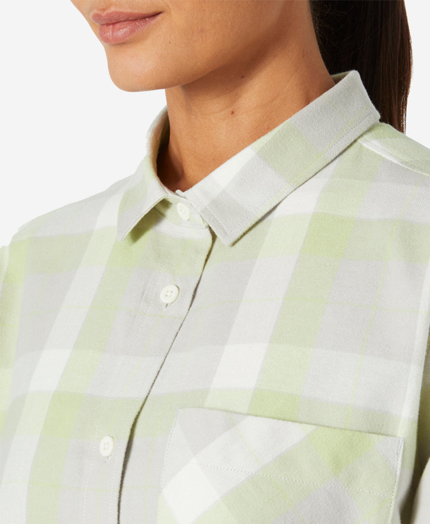 W LOKKA ORGANIC FLANNEL LS SHIRT, Iced Matcha