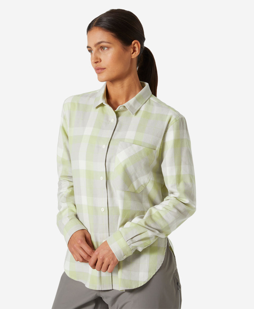 W LOKKA ORGANIC FLANNEL LS SHIRT, Iced Matcha