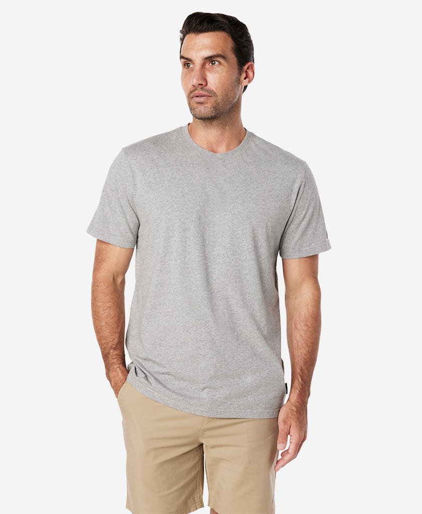 CREW T-SHIRT, Grey Melange