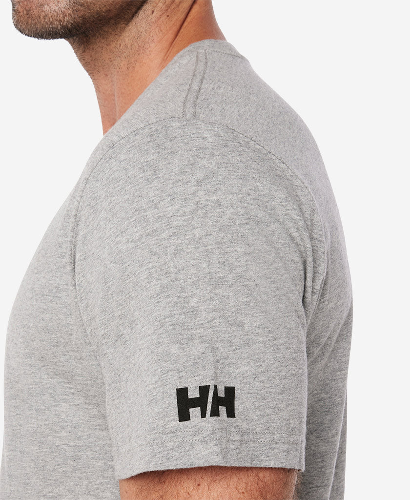 Crew T-Shirt For Men In Grey Melange | Cotton T-Shirt | Helly Hansen AU