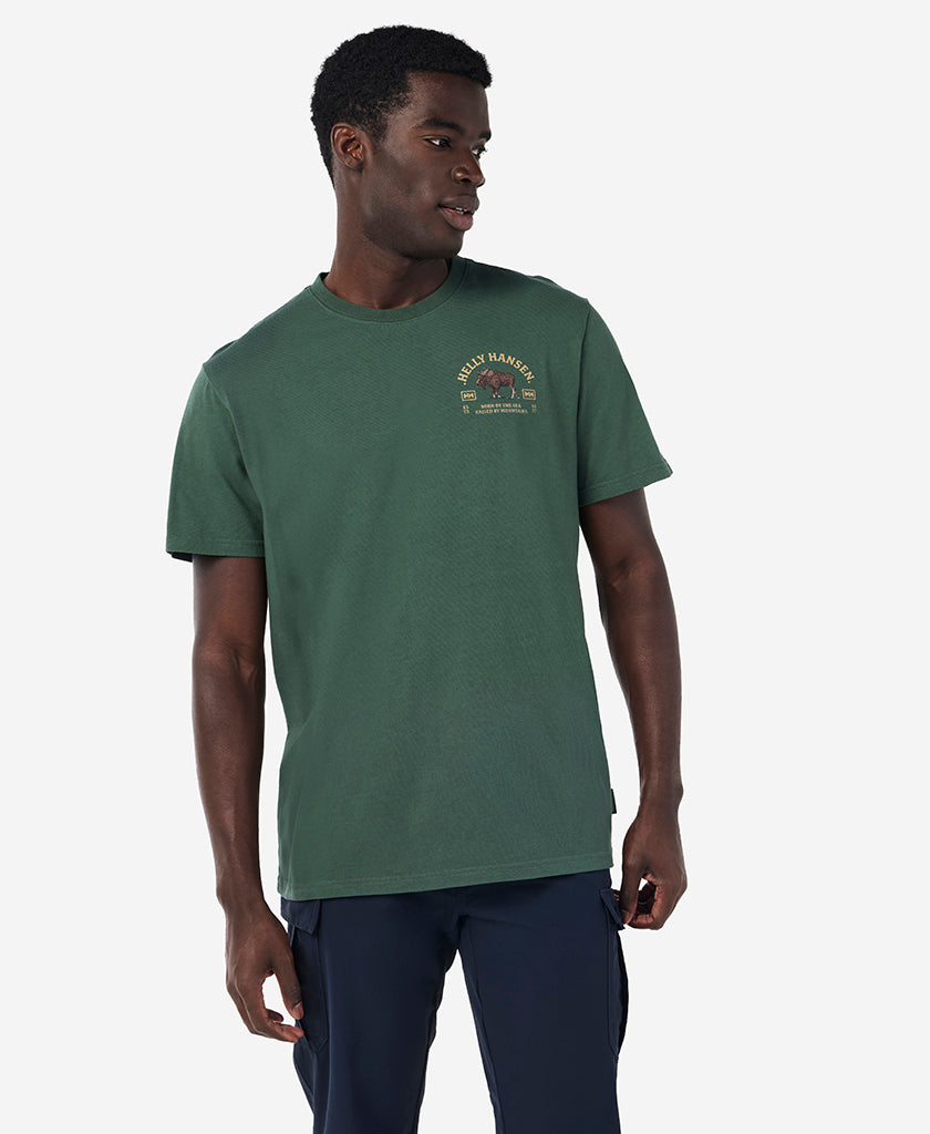GRAZE THE MOUNTAINS T-SHIRT, Jungle Green