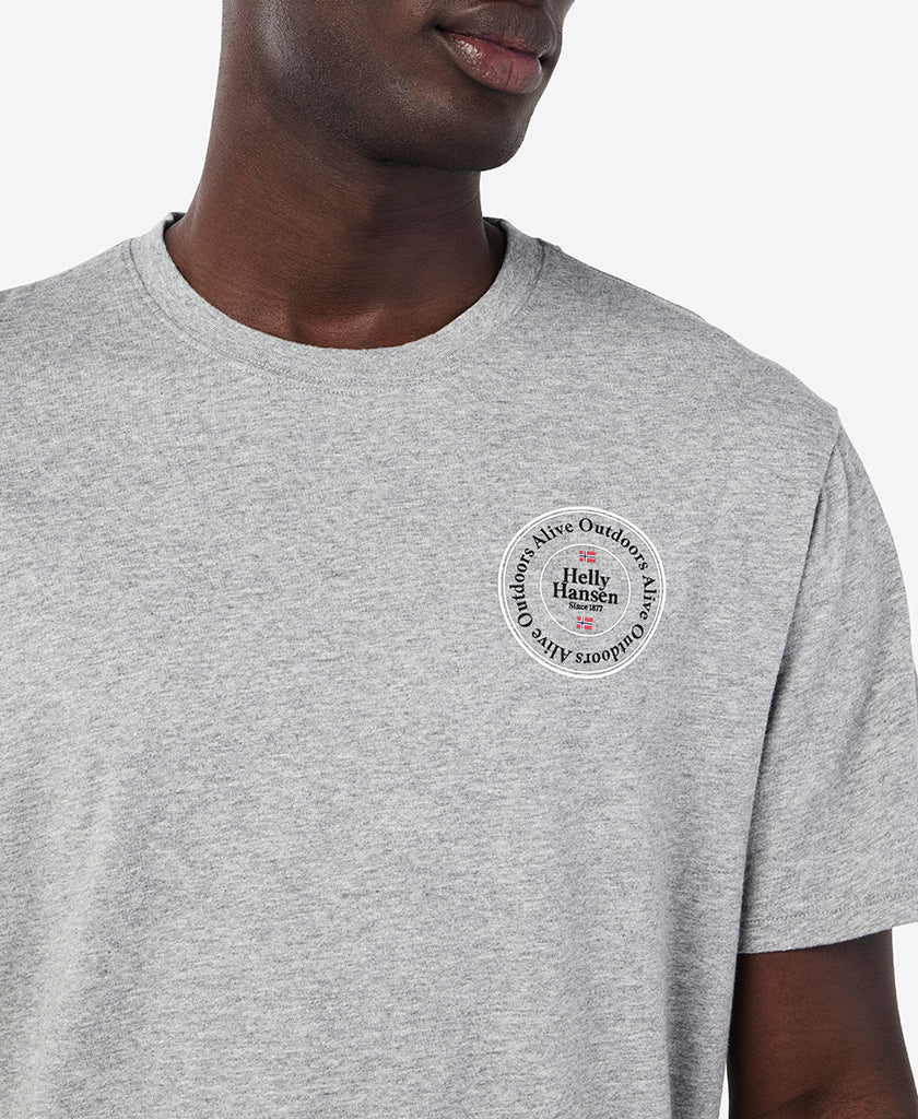 ALIVE OUTDOORS T-SHIRT, Grey Melange