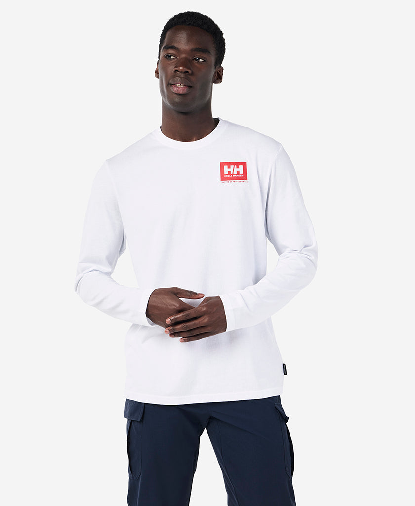 BOX OUTLINE L/S T-SHIRT, White