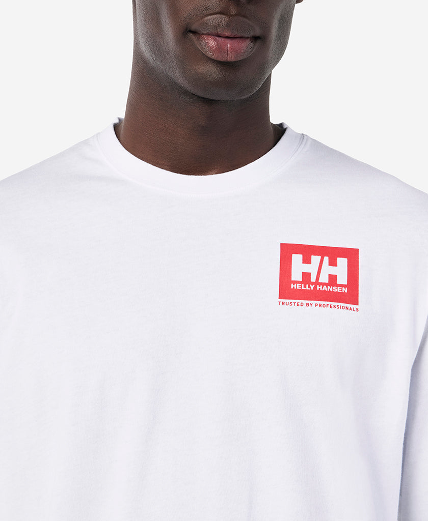 BOX OUTLINE L/S T-SHIRT, White