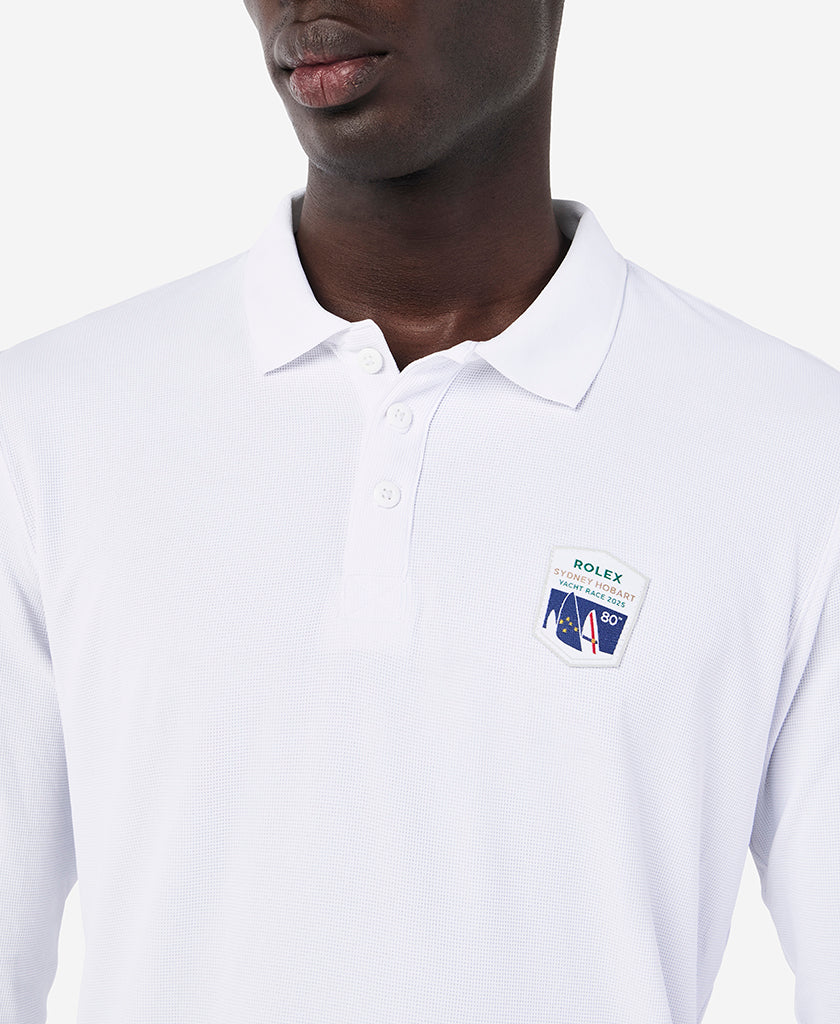 RSHYR25 CREWLINE LS POLO, White