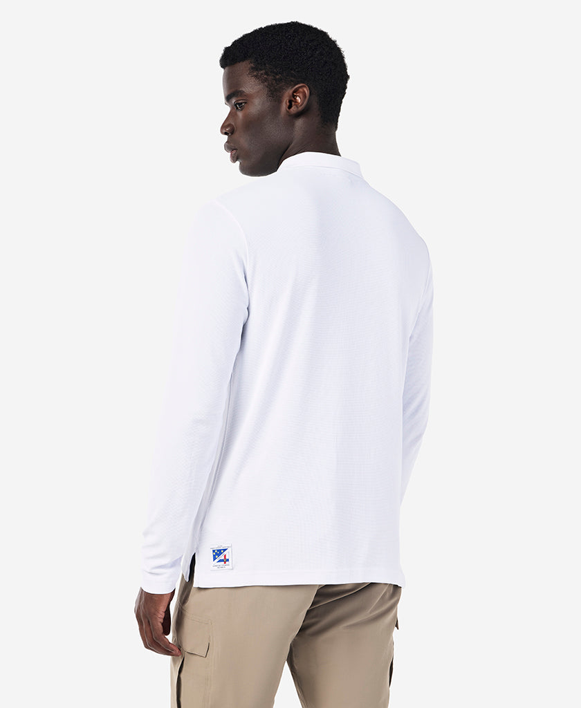 RSHYR25 CREWLINE LS POLO, White