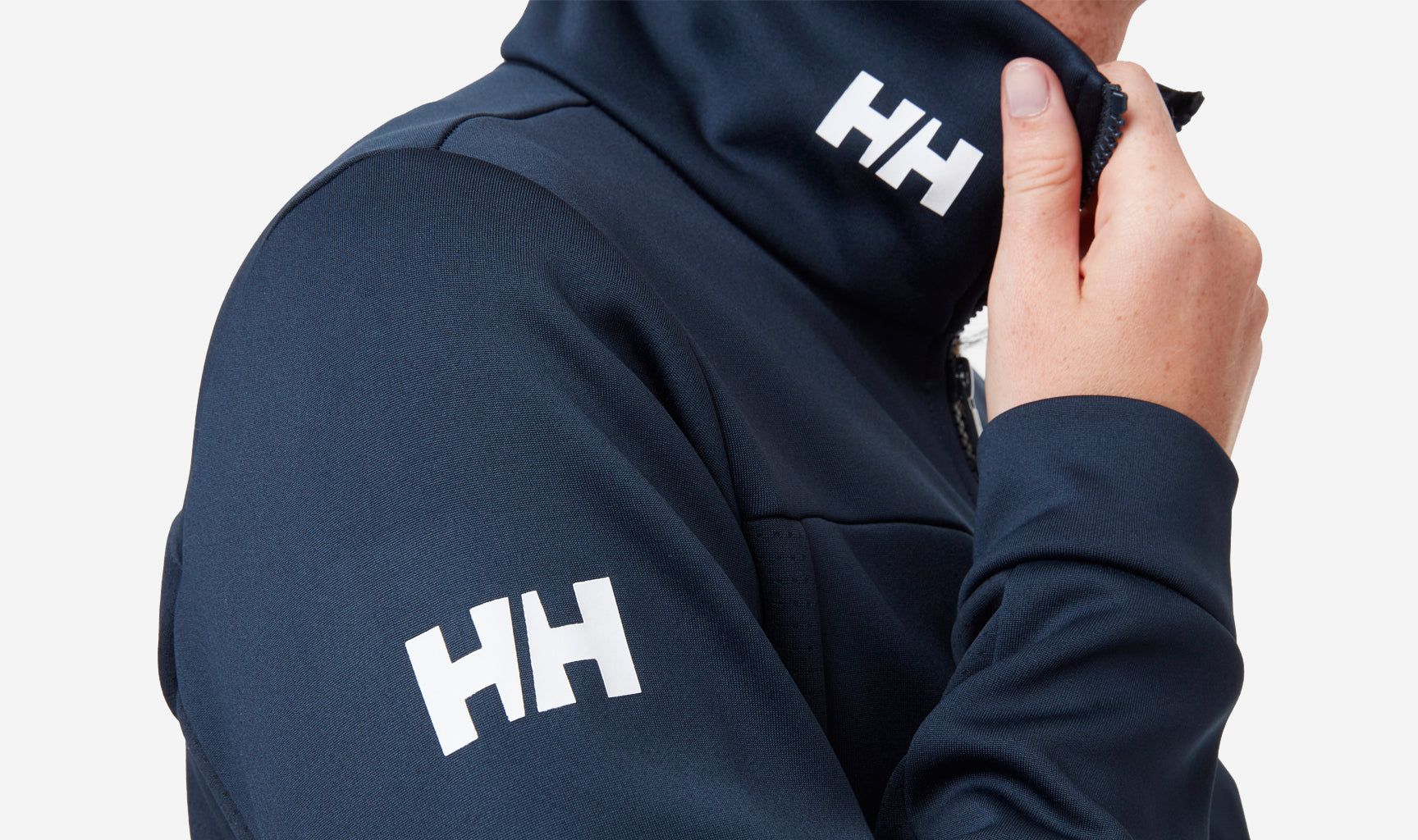 W CREW FLEECE JACKET, Navy