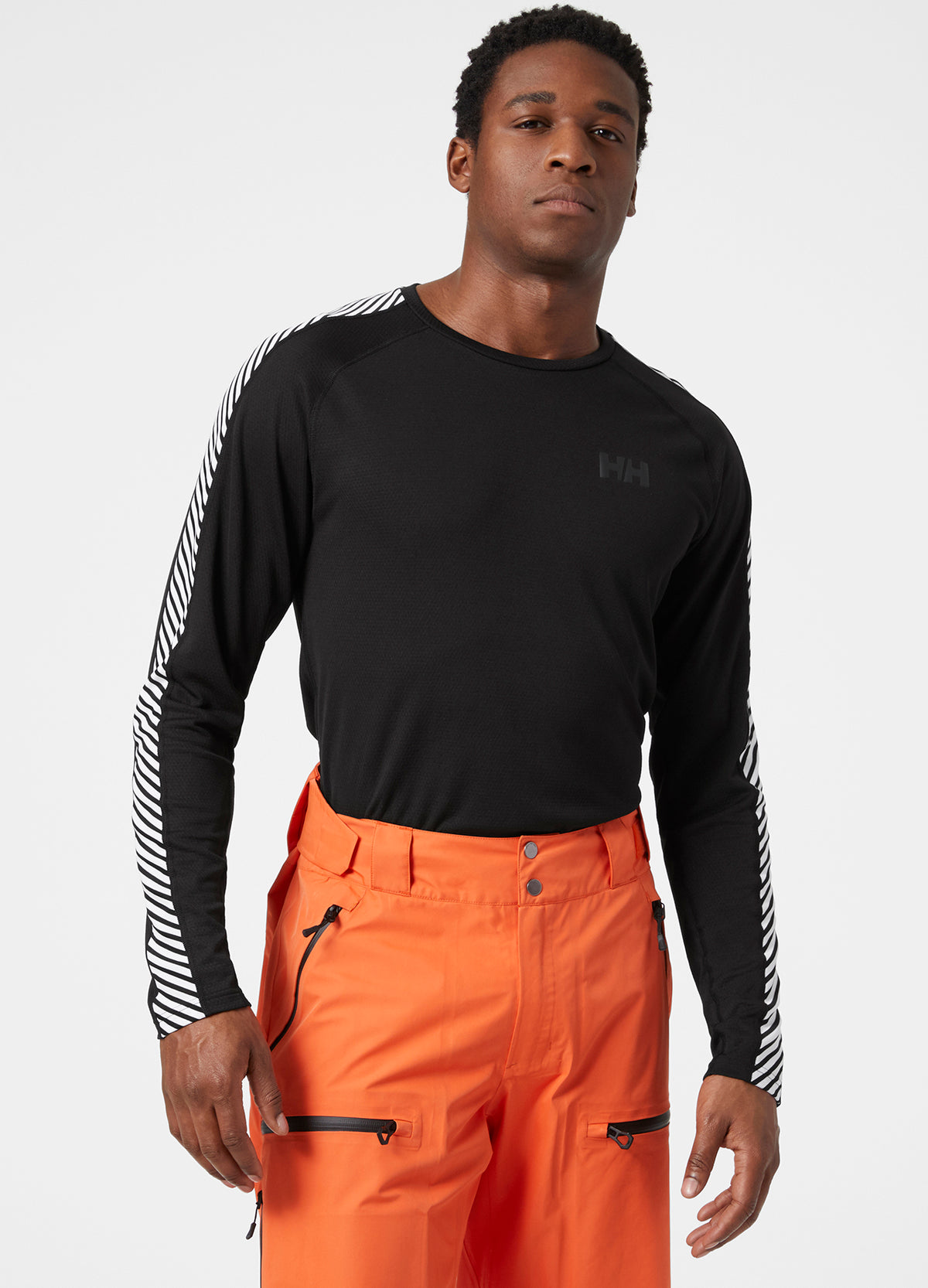 LIFA ACTIVE STRIPE CREW Black Style Performance Combined