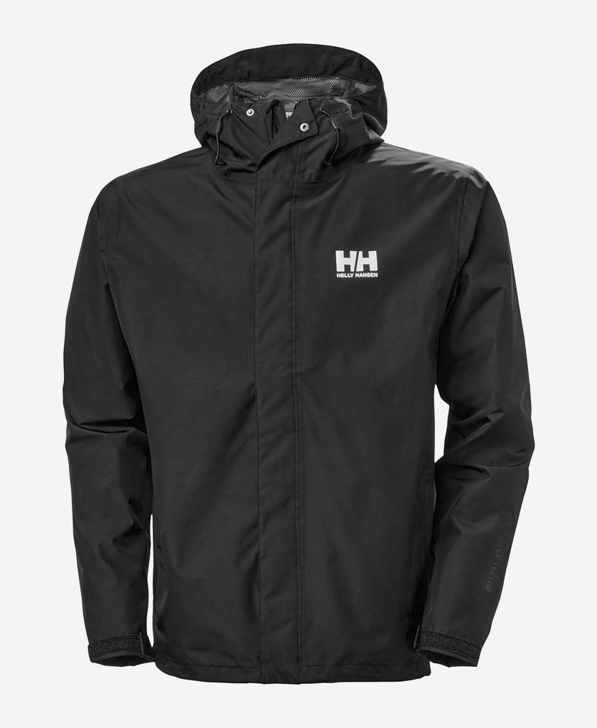 Seven J Jacket In Black | Mens Rain Jacket | Helly Hansen AU