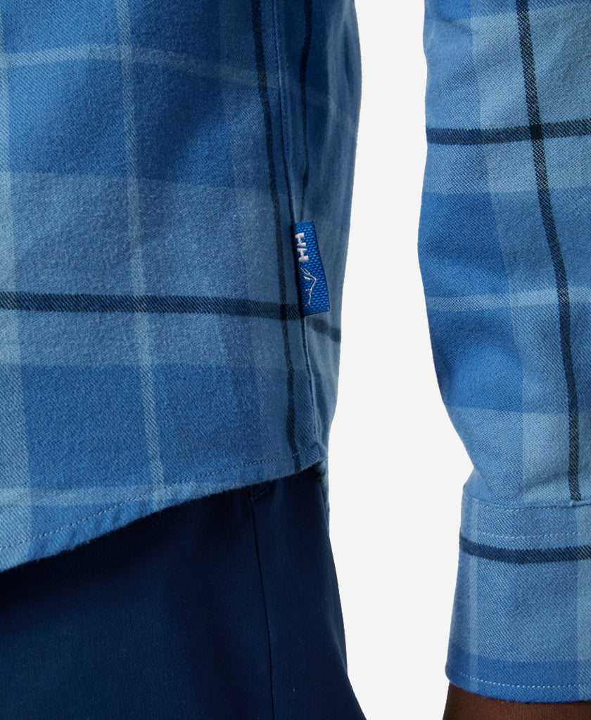 LOKKA ORGANIC FLANNEL LS SHIRT, Blue Fog